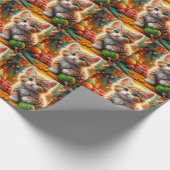 Fluffy Christmas Kitten Geschenkpapier (Ecke)