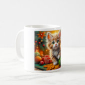 Fluffy Christmas Kitten Kaffeetasse (Vorderseite Links)