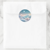 Fluffy Cloud Pastel Runder Aufkleber (Tasche)