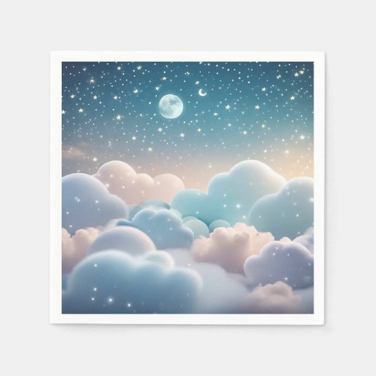 Fluffy Cloud Pastel Serviette (Vorderseite)