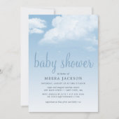 Fluffy Cloud Raindrops Baby Shower Einladung (Vorderseite)