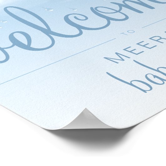 Fluffy Cloud Raindrops Willkommen Poster (Ecke)