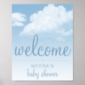 Fluffy Cloud Raindrops Willkommen Poster (Vorne)