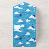 Fluffy Cloud Sunny Blue Sky Muster All In One Einladung (Außenbereich)