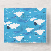 Fluffy Cloud Sunny Blue Sky Muster All In One Einladung (Rückseite)