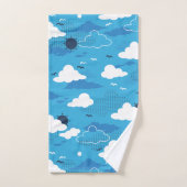 Fluffy Cloud Sunny Blue Sky Muster Badhandtuch Set (Handtuch)