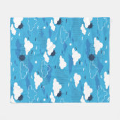Fluffy Cloud Sunny Blue Sky Muster Fleecedecke (Vorderseite (Horizontal))