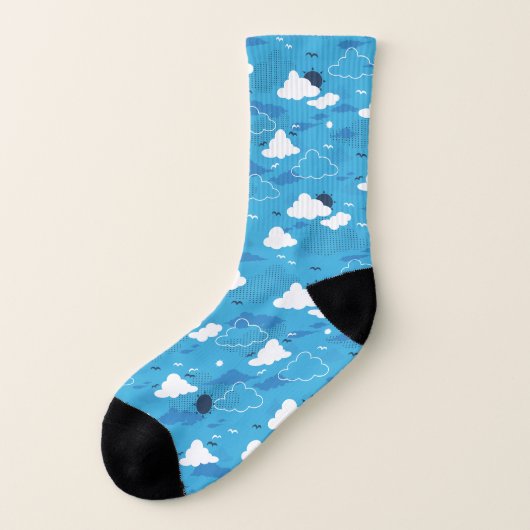 Fluffy Cloud Sunny Blue Sky Muster Socken (Links - Außen)
