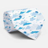 Fluffy Cloud Sunny White Sky Muster Krawatte (Gerollt)