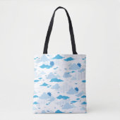 Fluffy Cloud Sunny White Sky Muster Tasche (Vorderseite)