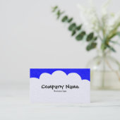 Fluffy Clouds - Blau Visitenkarte (Stehend Vorderseite)