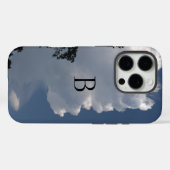 Fluffy Clouds Blue Sky Monogram Case-Mate iPhone Hülle (Rückseite (Horizontal))