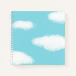 Fluffy Clouds Blue Sky Notebook Notizblock
