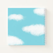 Fluffy Clouds Blue Sky Notebook Notizblock (Rückseite)