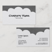 Fluffy Clouds - Grau Visitenkarte (Vorne/Hinten)