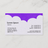 Fluffy Clouds - Lila Visitenkarte (Rückseite)