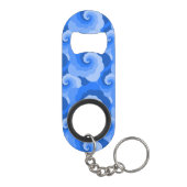 Fluffy Clouds Muster Monogram Schlüsselanhängerflaschenöffner (Rückseite)