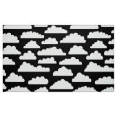 Fluffy Clouds Pattern - Weiß auf Schwarz Stoff (Fat Quarter (45,7 x 55,9 cm))