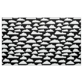 Fluffy Clouds Pattern - Weiß auf Schwarz Stoff (Yard (91,4 cm))