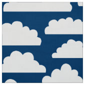 Fluffy Clouds Pattern - White on Blue 00396c Stoff (Muster)