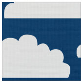 Fluffy Clouds Pattern - White on Blue 00396c Stoff (Nahaufnahme)