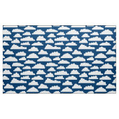 Fluffy Clouds Pattern - White on Blue 00396c Stoff (Yard (91,4 cm))