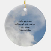 Fluffy Clouds Personalisierter Message Pendant Keramik Ornament (Hinten)
