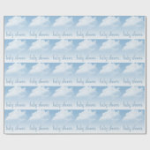Fluffy Clouds Raindrops Baby Shower Geschenkpapier (Flach)