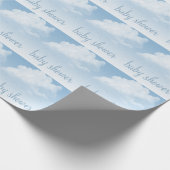 Fluffy Clouds Raindrops Baby Shower Geschenkpapier (Ecke)