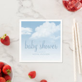 Fluffy Clouds Raindrops Baby Shower Serviette (Beispiel)