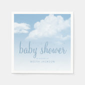 Fluffy Clouds Raindrops Baby Shower Serviette (Vorderseite)