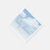 Fluffy Clouds Raindrops Baby Shower Serviette (Ecke)