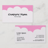 Fluffy Clouds - Rosa Visitenkarte (Vorne/Hinten)