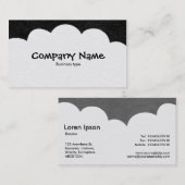 Fluffy Clouds - Schwarze Front mit dunkelgrau hint Visitenkarte (Vorne/Hinten)