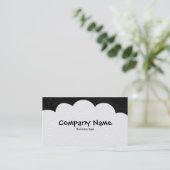 Fluffy Clouds - Schwarze Front mit dunkelgrau hint Visitenkarte (Stehend Vorderseite)