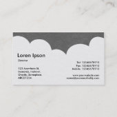 Fluffy Clouds - Schwarze Front mit dunkelgrau hint Visitenkarte (Rückseite)