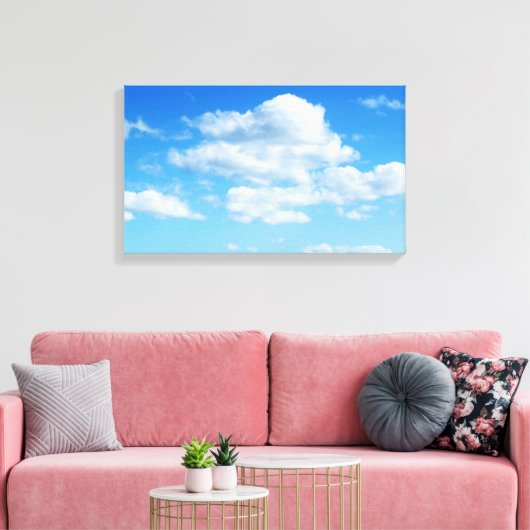 Fluffy Clouds und Blue Sky Leinwanddruck (Insitu (Wohnzimmer))