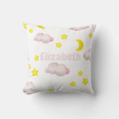 Fluffy Clouds und Stars Monogram Kissen (Vorderseite)