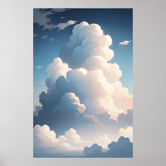 Fluffy Cloudscape schön Poster (Vorne)