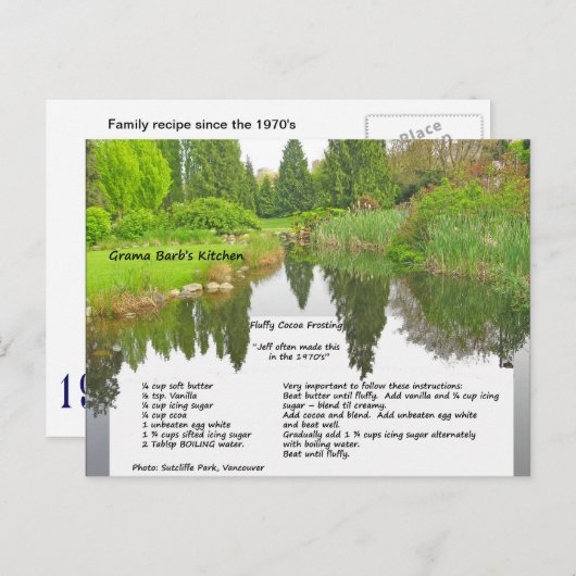 Fluffy Cocoa Zuckerguss Rezept Postkarte (Vorne/Hinten)