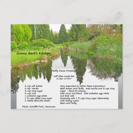 Fluffy Cocoa Zuckerguss Rezept Postkarte (Vorderseite)