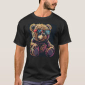 Fluffy cool Teddy bear with sunglasses T-Shirt (Vorderseite)