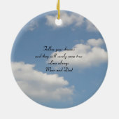 Fluffy Cumulus Clouds Personalisierter Nachrichten Keramik Ornament (Hinten)