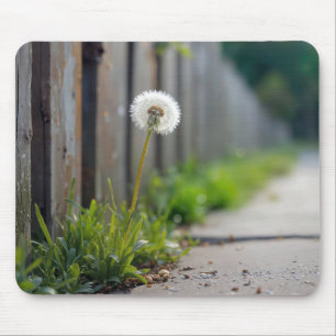 Fluffy Dandelion wächst in einem Seitenweg Mousepad