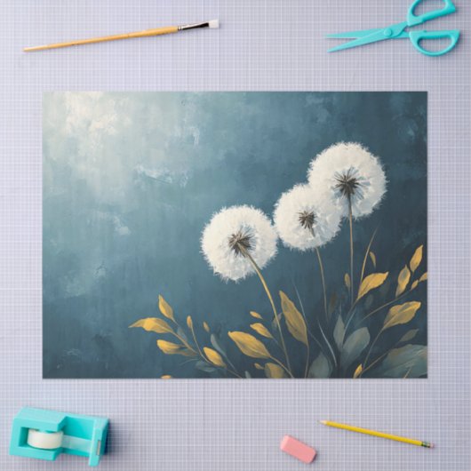 Fluffy Dandelions Malerei Decoupage Seidenpapier (Basteln)