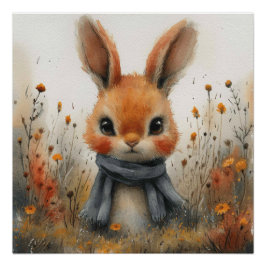 Fluffy Delight: Ein bisschen Whimsy Bunny Poster