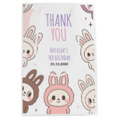 Fluffy Dolls Pastel Bunny Thema Geburtstag Mittlere Geschenktüte (Vorderseite)