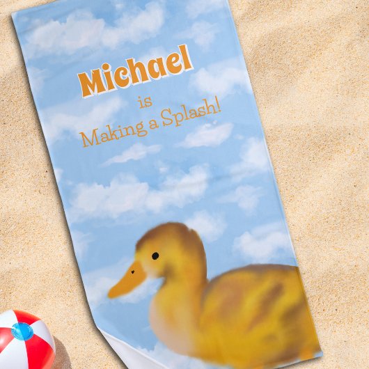 Fluffy Duck Personalisiert Strandtuch