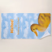 Fluffy Duck Personalisiert Strandtuch (Vorderseite)