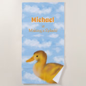 Fluffy Duck Personalisiert Strandtuch (Vorderseite)